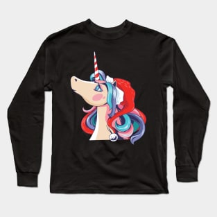 Romantic Santa Unicorn Long Sleeve T-Shirt